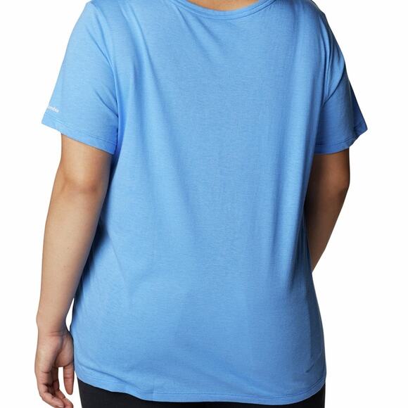 NWT Columbia T-Shirt Plus Size Blue Bird Day Relaxed V-Neck Blue Short Sleeve 2X - Picture 2 of 5